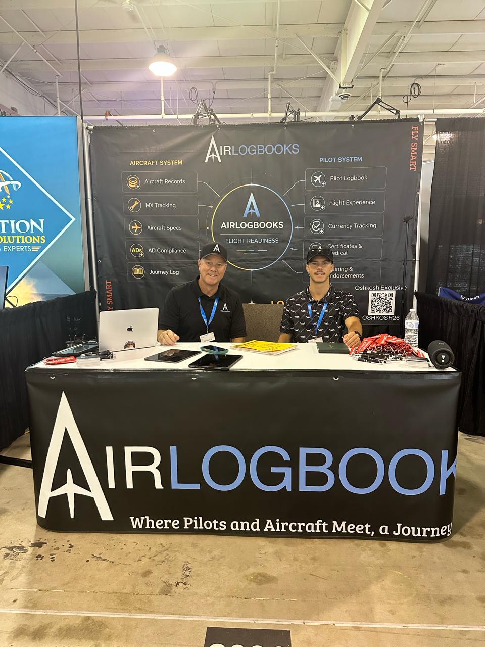 AirLogbooks booth display at EAA AirVenture Oshkosh 2026