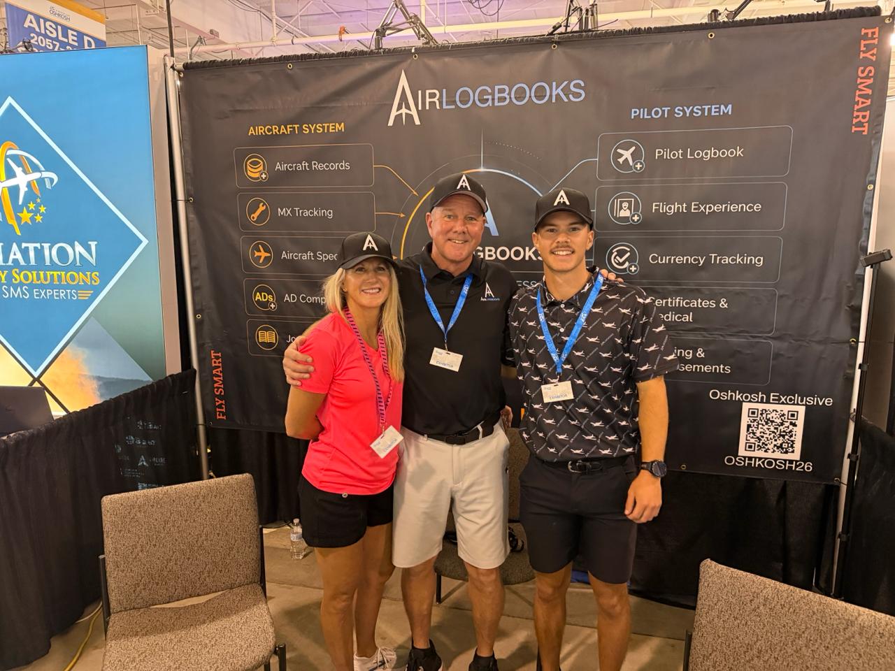 AirLogbooks team at the booth during EAA AirVenture Oshkosh 2026